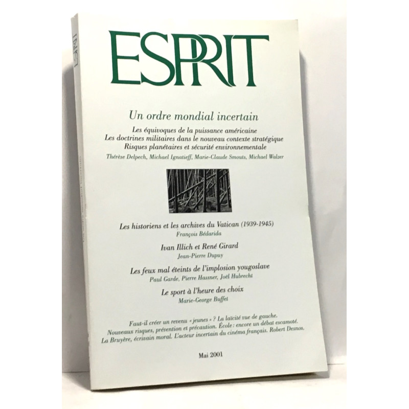 Esprit Mai 2001 n°274 - un ordre mondial incertain
