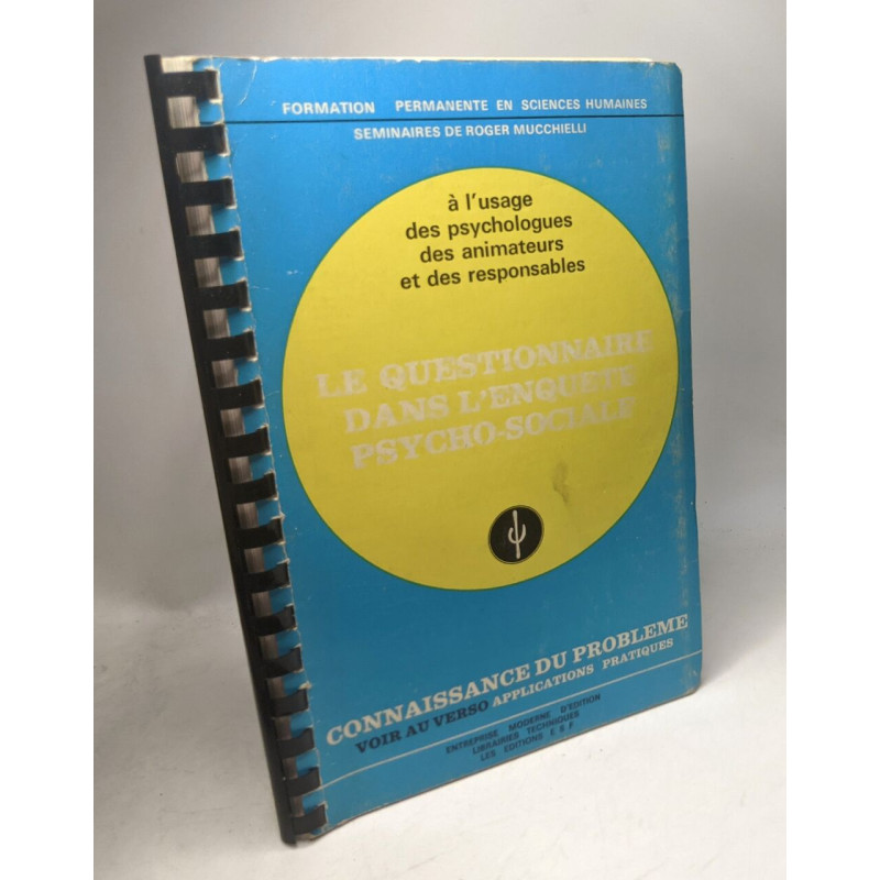 LE QUESTIONNAIRE DANS L'ENQUETE PSYCHO-SOCIALE formation...