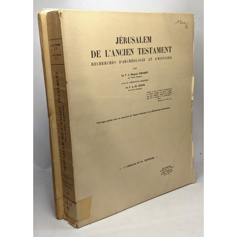 Jérusalem de l'ancien testament recherches d'archéologie et...