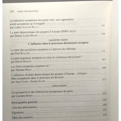 Les fédérations européennes de partis: Organisation et influence