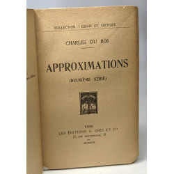 Approximations (deuxième série) / coll. essais et critique