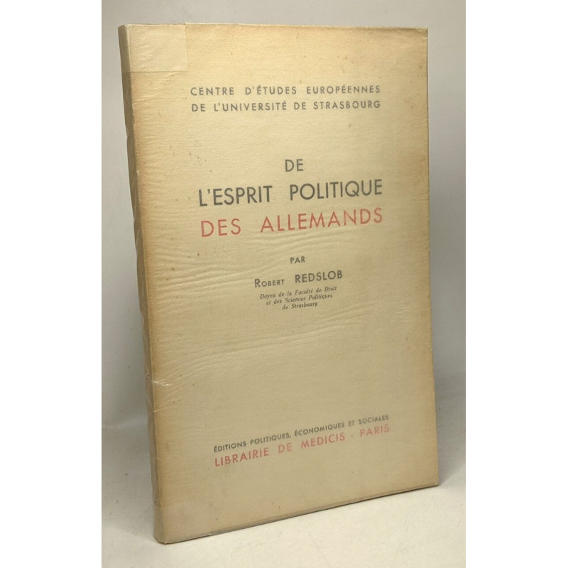 De l'esprit politique des allemands