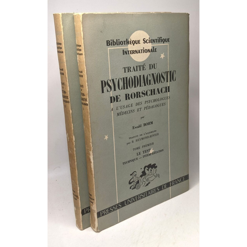 Traité du psychodiagnostic de Rorschach à l'usage des psychologues...