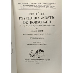 Traité du psychodiagnostic de Rorschach à l'usage des psychologues...