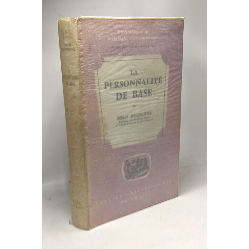 La personnalité de base - un concept sociologique --- bibliothèque...