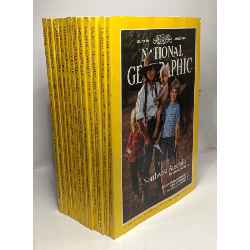 National Geographic - 1991 (année complete 12 numéros de Janvier à...