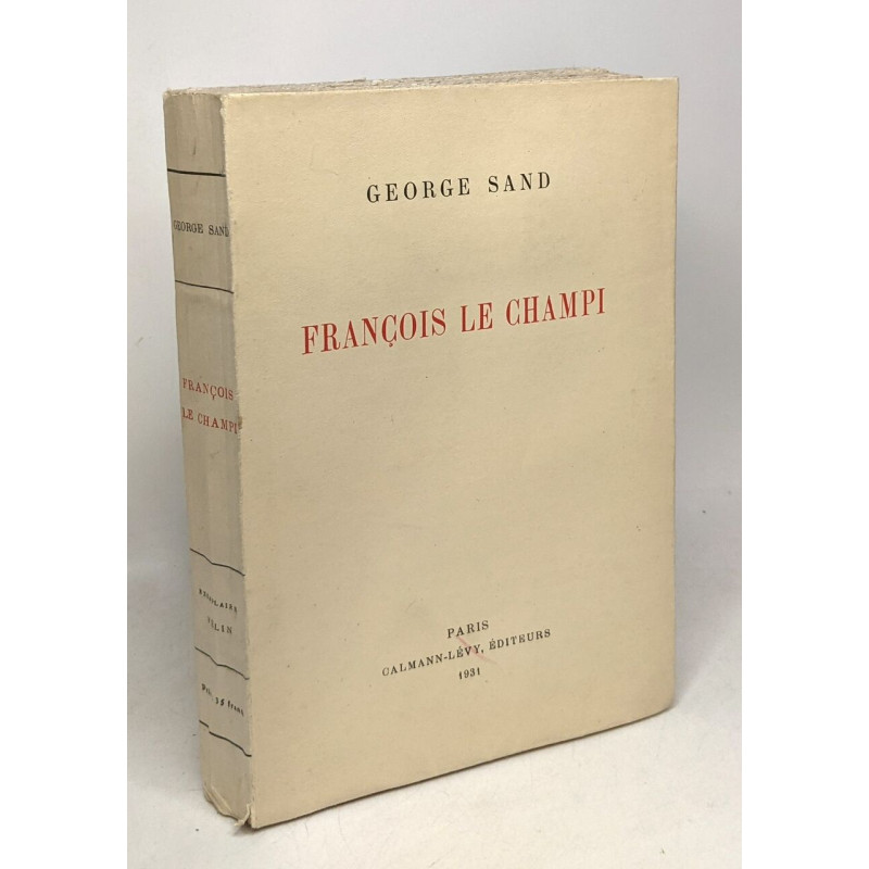 François le champi - exemplaire tiré sur papier vélin du marais -...