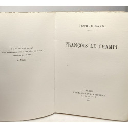 François le champi - exemplaire tiré sur papier vélin du marais -...