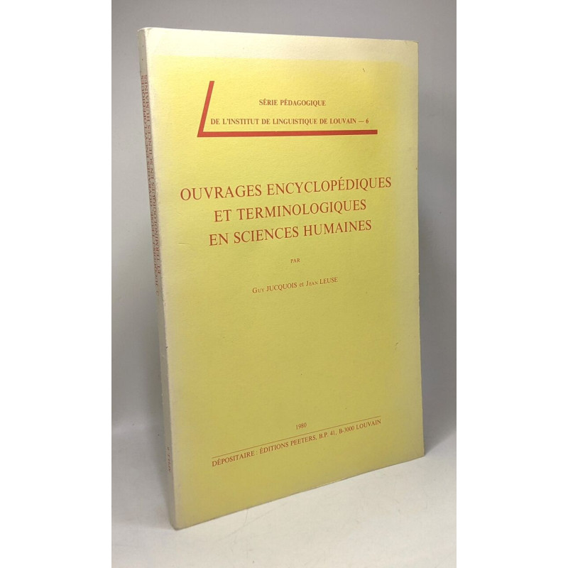 Ouvrages encyclopédiques et terminologiques en sciences humaines -...