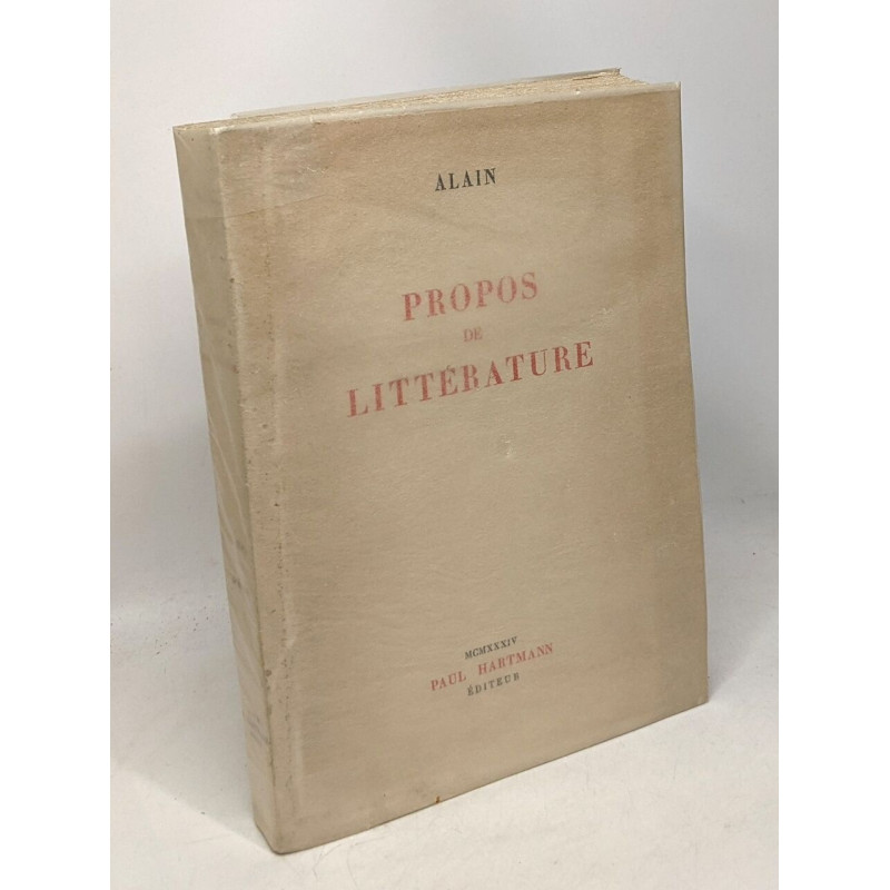 Propos de littérature