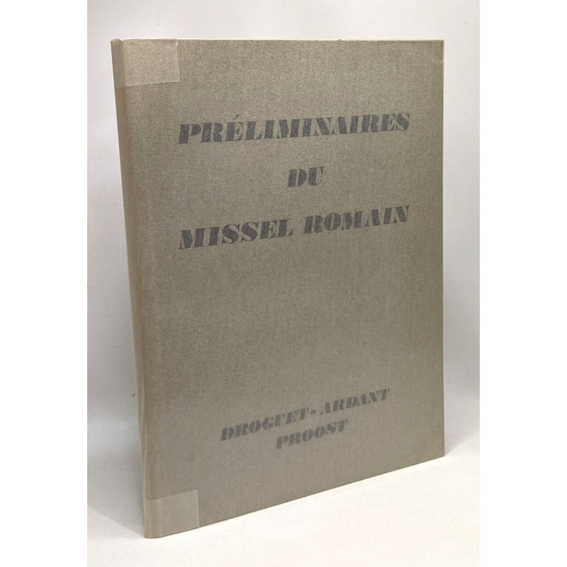 Préliminaires du Missel Romain