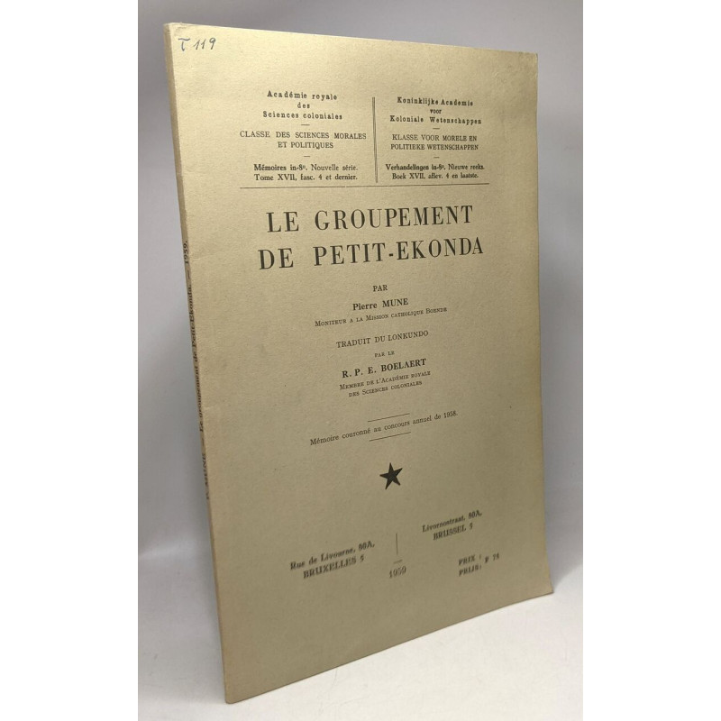 Le groupement de petit-ekonda - classe des sciences morales et...