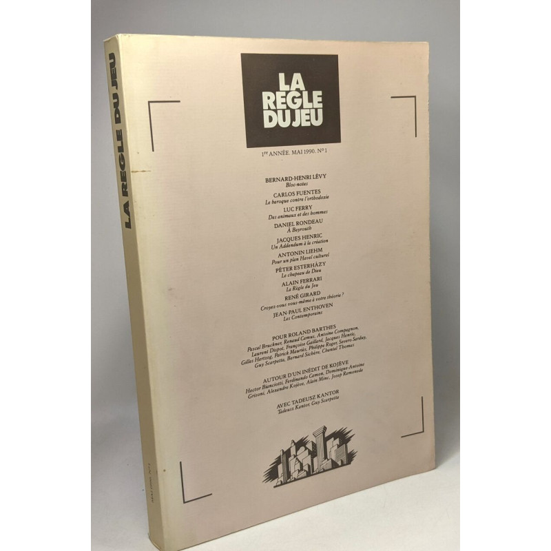La règle du jeu numéro 1 1ere année Mai 1990