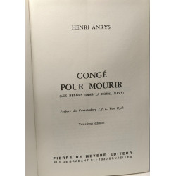 Congé pour mourir - Les Belges dans la guerre navale 1939-1945
