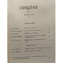 Diogène N°4 -1953 - revue trimestrielle --- Borgese Schachermeyr...
