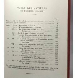 Mémoires - TOME UN et DEUX: I/ 1754-1807 + II/ 1807-1815