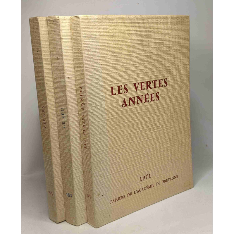 Cahiers de l'académie de Bretagne 3 numéros: Les vertes années...