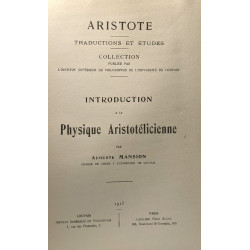 Introduction à la physique aristotélicienne - collection Aristote:...