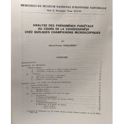Analyse des Phénomènes Parietaux au Cours de la Conidiogénèse chez...