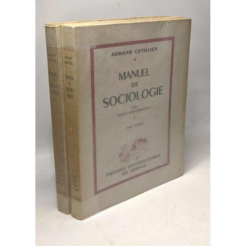 Manuel de sociologie - TOME 1 (1954) + TOME 2 (1956)