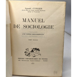 Manuel de sociologie - TOME 1 (1954) + TOME 2 (1956)