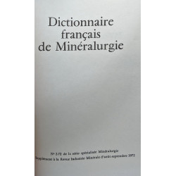 Dictionnaire français de minéralurgie - n°2-72 de la série...