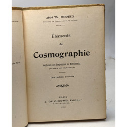 Éléments de cosmographie - 4e éd. - classe de philosophie