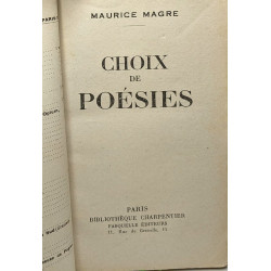 Choix de poésies