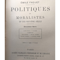 Politiques et moralistes du dix-neuvième siècle --- DEUXIEME SERIE...