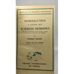 Introduction à l'étude des sciences humaines. (Einleitung in die...