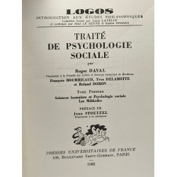 Traité de psychologie sociale TOME 1/ sciences humaines et...