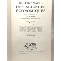 Dictionnaire des sciences économiques - TOME PREMIER (1956) + TOME...