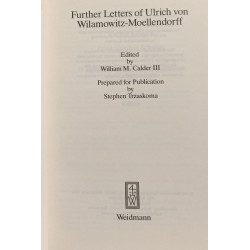Further Letters of Ulrich von Wilamowitz-Moellendorff