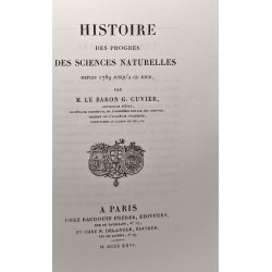 Histoire des progrès des sciences naturelles depuis 1789 jusqu'à...