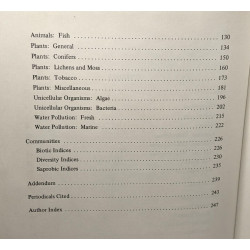 Biological Indicators of Environmental Quality: Bibliography of...
