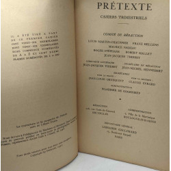 Prétexte - Cahier André Gide (1859-1951) - N°1 15 Février 1952...