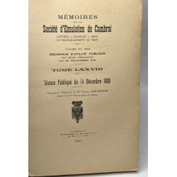 Mémoires de la société d'émulation de Cambrai TOME LXXVIII séance...