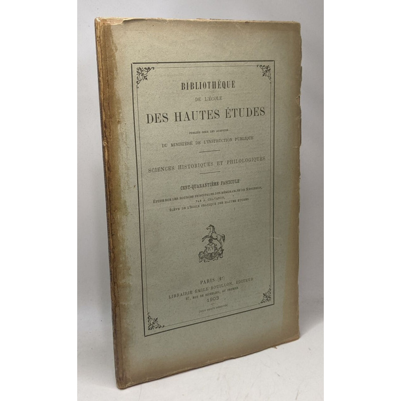 Étude sur les sources principales des mémorables de Xénophon -...