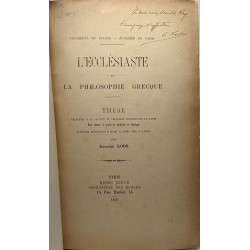 L'ecclésiaste et la philosophie grecque - Thèse - université de...
