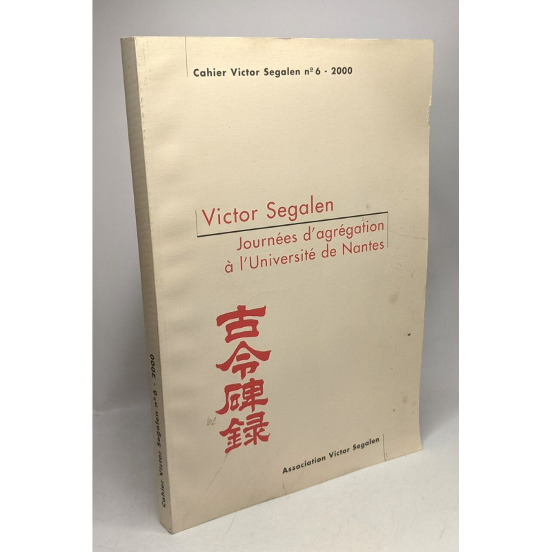 Journées d'agrégation à l'Université de Nantes - Cahier Victor...