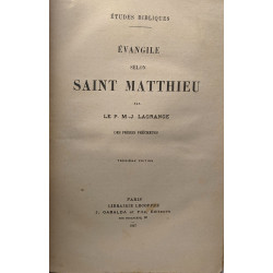 Evangile selon Saint Matthieu - Études bibliques --- 3e éd