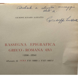Rassegna epigrafica Greco - Romana (IV) (1950-1954) --- Estratto...