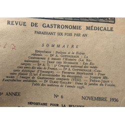 Grandgousier - Revue de gastronomie médicale N°6 Novembre 1936