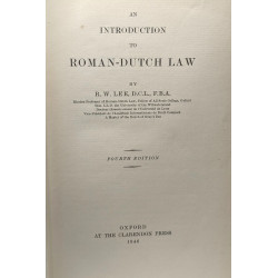 An introduction to Roman-Dutch Law - fourth edition