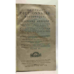 Nouveau dictionnaire historique ou histoire abrégée - tome premier...