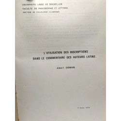 L'utilisation des inscriptions dans le commentaire des auteurs...