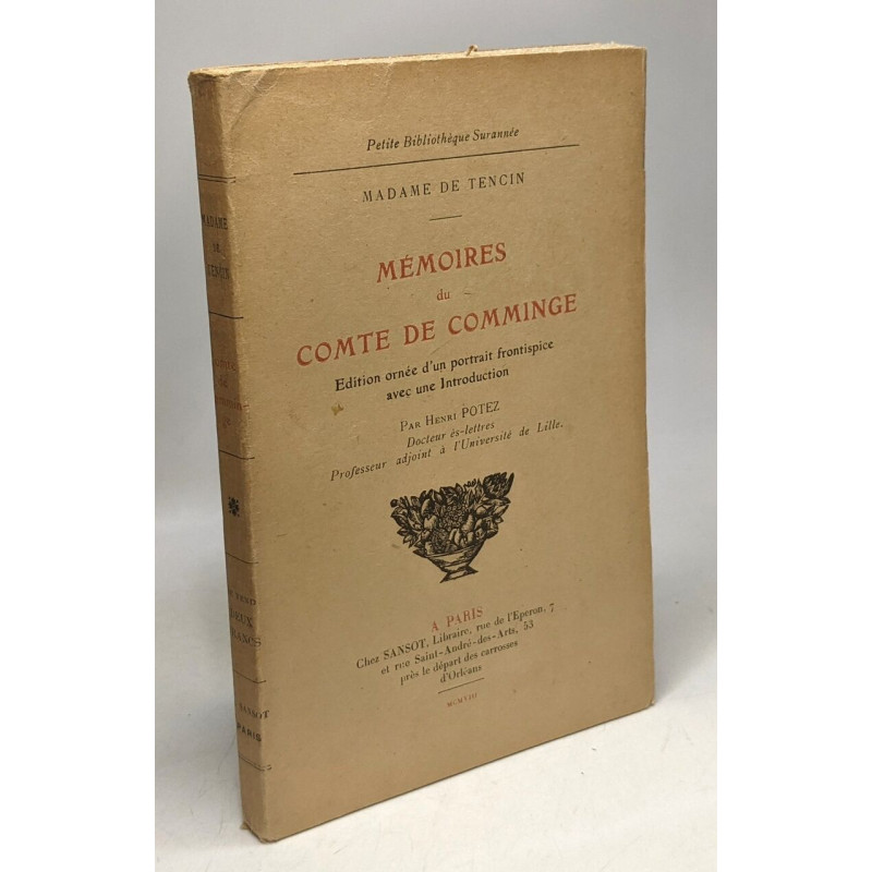 Mémoires du Comte de Comminge - édition ornée d'un portrait...