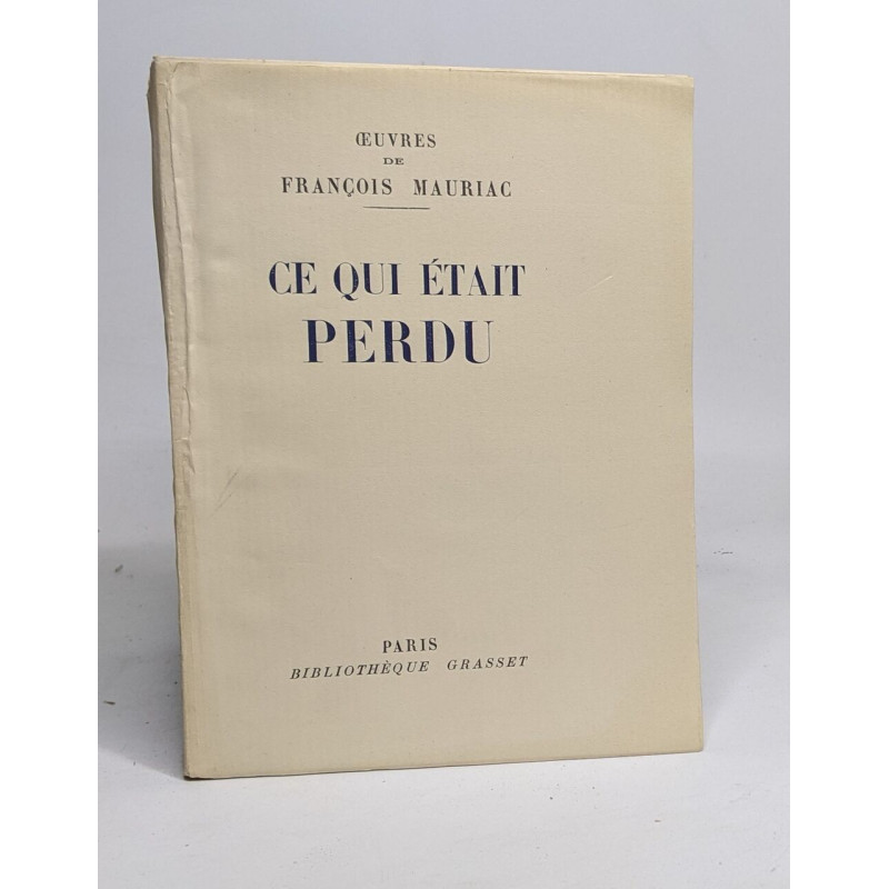 Ce qui était perdu