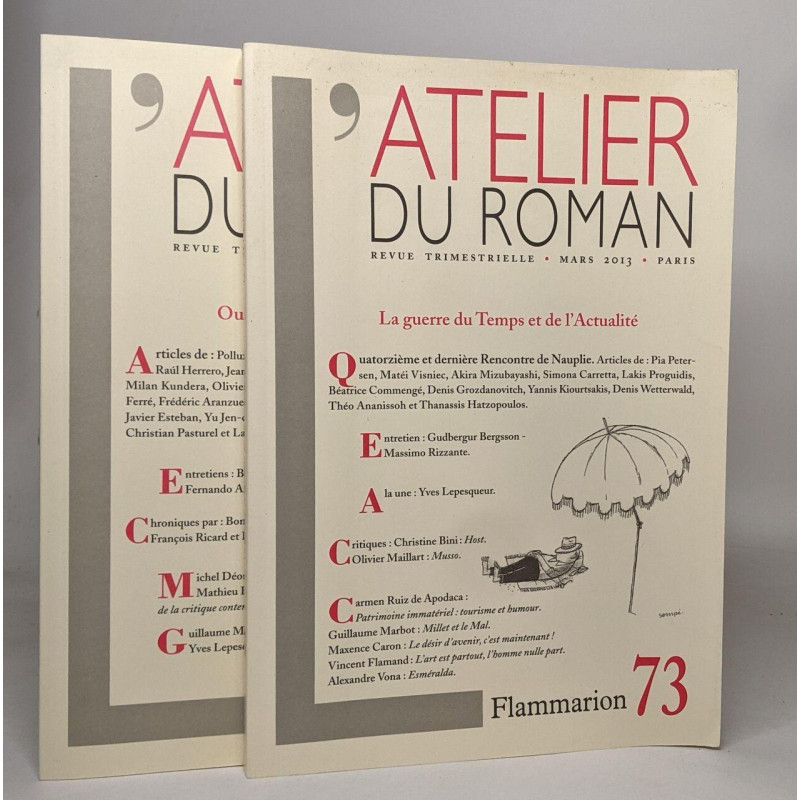 Lot de 2 numéros de "Atelier du roman revue trimestrielle": n°73...