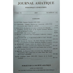 Journal asiatique - périodique semestriel - TOME 291 n°1&2 2003 /...